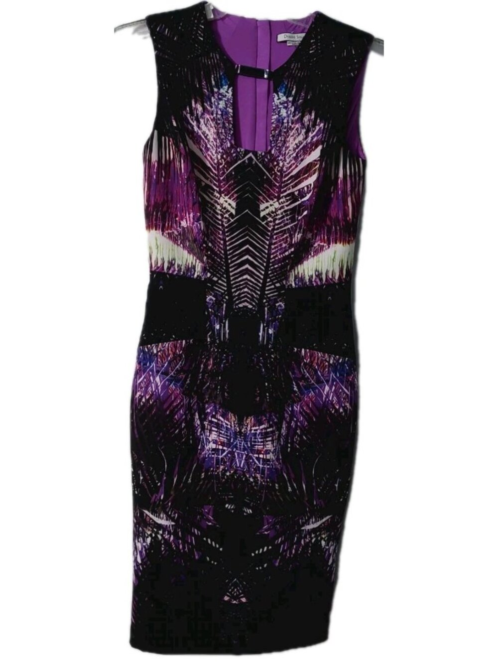 Debbie Shuchat Dress Size 4 Purple Black Sheath